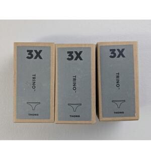 NWT set of 3 allbirds Trino Thong Underwear Panties Womens 3X Grey Wool Blend